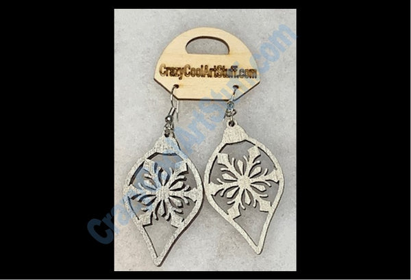 Snowflake Ornament Earrings - Silver